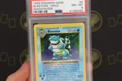 Blastoise Shadowless 2/102 Base Set WOTC 1999 Pokemon Trading Card NM-MT PSA 8 - Image 3