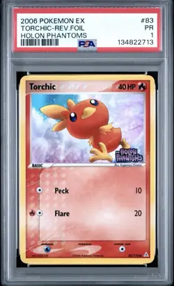 PSA 1 2006 Pokemon Crystal Guardians Torchic Reverse Holo 65 + Holon Phantoms - Image 3