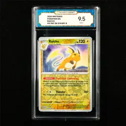 TQG 9.5 MINT+ 2024 Pokemon ENG Raichu 019/091 R - Image 1