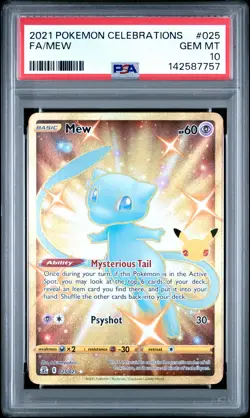 2021 POKEMON CELEBRATIONS #025 FULL ART/MEW PSA 10 - Image 1