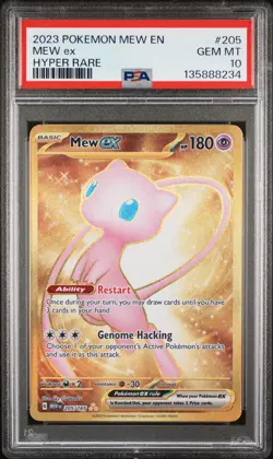 2023 POKEMON MEW EN-151 HYPER RARE #205 MEW EX PSA 10 - Image 1
