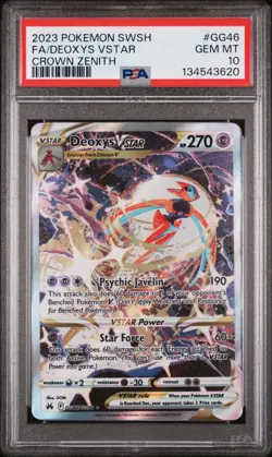 2023 POKEMON SWORD & SHIELD CROWN ZENITH #GG46 FULL ART/DEOXYS VSTAR PSA 10 - Image 1