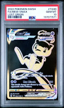 2022 POKEMON SWORD & SHIELD LOST ORIGIN #TG30 FULL ART/MEW VMAX PSA 10 - Image 1