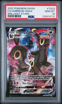 2022 POKEMON SWORD & SHIELD BRILLIANT STARS #TG23 FULL ART/UMBREON VMAX PSA 10 - Image 1