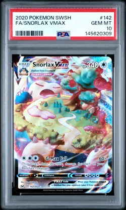 2020 POKEMON SWORD & SHIELD #142 FULL ART/SNORLAX VMAX PSA 10 - Image 1