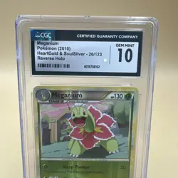 2010 Pokemon Heartgold & Soulsilver Meganium Reverse Holo 26/123 CGC 10 Gem Mint - Image 2