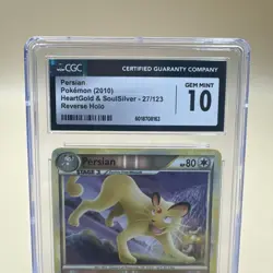 2010 Pokemon Heartgold & Soulsilver Persian Reverse Holo 27/123 CGC 10 Gem Mint - Image 2