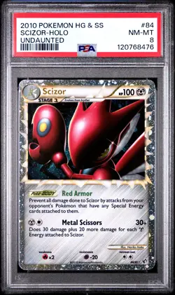2010 POKEMON UNDAUNTED SCIZOR PRIME #84 ULTRA RARE PSA 8 NM-MINT #120768476 - Image 1