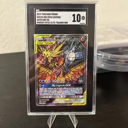 2019 Pokemon Black Star Promo #SM210 Moltres Zapdos Articuno GX ETB FA SGC 10 #S - Image 1