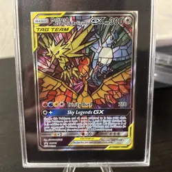 2019 Pokemon Black Star Promo #SM210 Moltres Zapdos Articuno GX ETB FA SGC 10 #S - Image 4