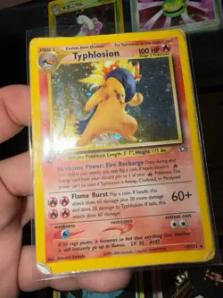 2000 POKEMON TCG NEO GENESIS TYPHLOSION-HOLO 1ST EDITION DAMAGED PSA 1 CONTENDER - Image 1