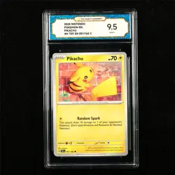 TQG 9.5 MINT+ 2024 Pokemon ENG Pikachu 051/162 C - Image 1