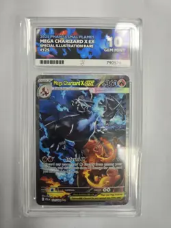 Pokemon 2025 Phantasmal Flames Mega Charizard X EX #125 Ace Grading 10 Gem Mint - Image 1