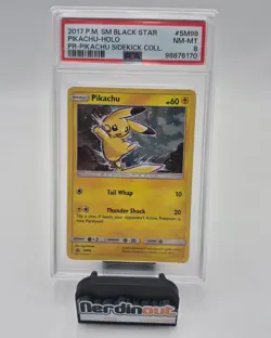 2017 Pokemon Black Star Promo Pikachu Sidekick Collection Holo #SM98 PSA 8 - Image 1