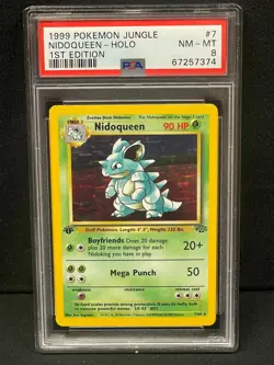 1999 POKEMON JUNGLE 1ST EDITION ENGLISH HOLO #7 NIDOQUEEN PSA NM-MT 8 SET BREAK - Image 1