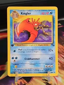 1st Edition Kingler 38/62 Fossil Pokemon WOTC - Image 1