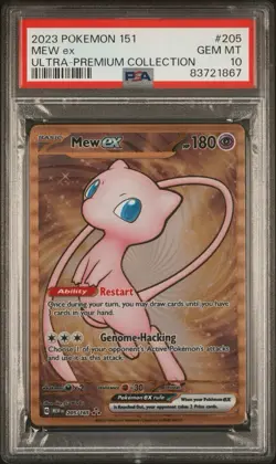 PSA 10 Mew ex #205 (Metal Card) 151 UPC Pokemon GEM MT - Image 1