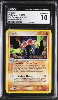 CGC 10 Claydol 2005 EX Deoxys 5/107 Reverse Holo STAMPED Pokemon Card - Image 1
