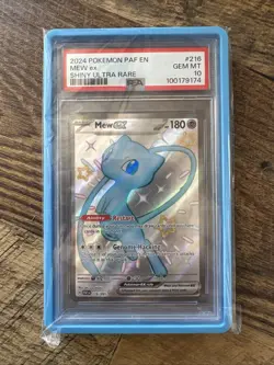 Pokemon Mew EX Shiny Full Art TCG Card Paldean Fates 216/091 PSA 10 - Image 1