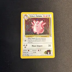 Pokemon Erika's Clefable Gym Heroes 003/132 Holo Rare Card NM Super clean front - Image 1