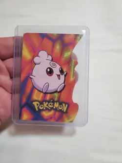 DAMAGED Igglybuff #174 10/18 Topps Pokemon Card Vintage Die-Cut Blue Label - Image 1