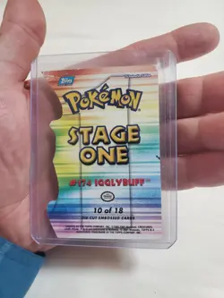 DAMAGED Igglybuff #174 10/18 Topps Pokemon Card Vintage Die-Cut Blue Label - Image 3