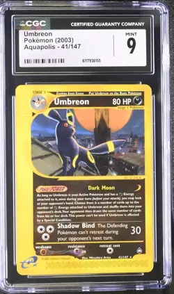 CGC 9 MINT Umbreon 2003 Aquapolis 41/147 Pokemon Card - Image 1