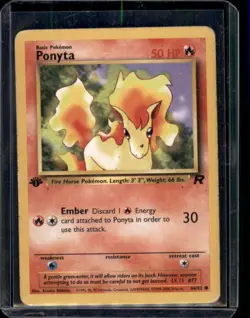 Ponyta 64/82 1st Edition Team Rocket Common Pokemon Card TCG - Image 1