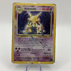 Alakazam 1/102 Pokemon Vintage WOTC Base Set Holo Card - HP - Image 1