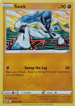 081/172 SAWK | COMMON | BRILLIANT STARS POKEMON CARD - Image 1