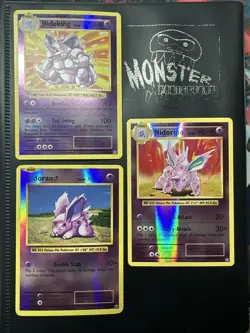 POKEMON NIDORAN NIDORINO NIDOKING REVERSE HOLO EVOLUTIONS SET 43 44 45 - Image 1
