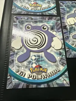 POKEMON TOPPS SERIES 1 ANIMATED CARDS 60 61 62 POLIWAG POILWHIRL POLIWRATH - Image 4