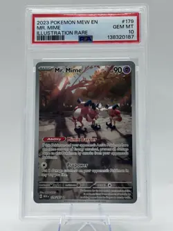 Pokemon 151 English Mr. Mime 179/165 Illustration Rare PSA 10 - Image 1