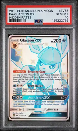 PSA 10 Glaceon GX Hidden Fates Shiny Vault SV55/SV94 Pokemon TCG Gem Mint - Image 1