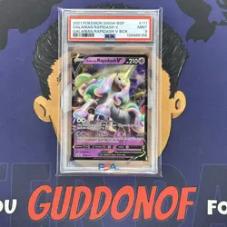 PSA 9 MINT 2021 Pokemon GALARIAN RAPIDASH V #111 Promo Holo - Image 1