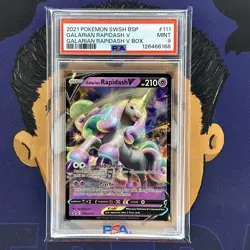 PSA 9 MINT 2021 Pokemon GALARIAN RAPIDASH V #111 Promo Holo - Image 2