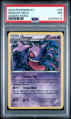2016 POKEMON XY GENERATIONS #35 GENGAR-HOLO PSA 7 - Image 1