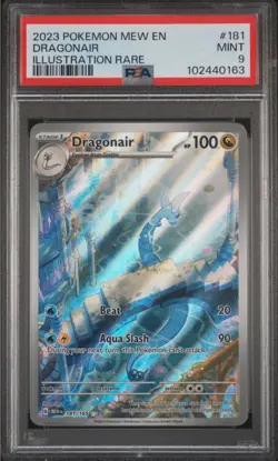 2023 POKEMON MEW EN DRAGONAIR ILLUSTRATION RARE #181/165 IR PSA 9 MINT - Image 1