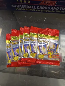 1999 Pokemon Action Flipz Sealed Booster Pack Premier Edition 6 Pack Lot - Image 1