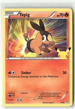 Pokemon Tepig - 13/25 Promo McDonald's 25th Anniversary Promos 013/025 NM - Image 1