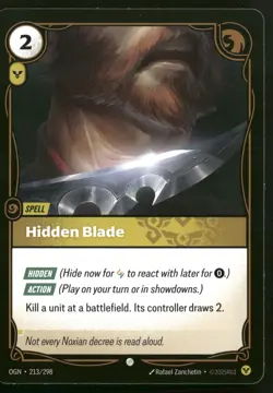 Hidden Blade 213/298 LP-NM Riftbound Origins - Image 1