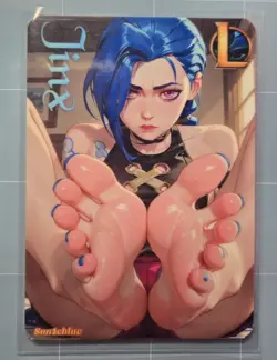 Jinx Arcane League of Legends Custom Glow In The Dark Waifu Card Feet Fan Art - Image 1