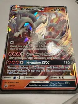 Reshiram GX SM137 Holo Card Sun & Moon Promo, Near Mint Condition - Image 2