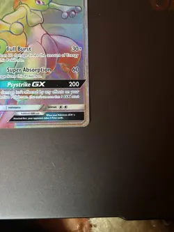 Pokemon Mewtwo GX 76/73 Rainbow Secret Rare Holo Card Shining Legends LP - Image 2