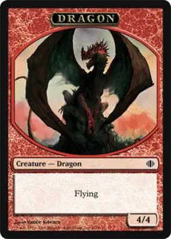 MTG - Dragon Token - Shards of Alara - NM, English Magic FLAT RATE SHIP - Image 1