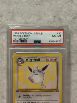1999 Pokemon Jungle 1st Edition Wigglytuff 32/64 PSA 8 NM-MT - Image 2
