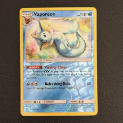 Pokemon TCG Vaporeon Cosmic Eclipse 42/236 Uncommon Reverse Holo - NM - Image 1