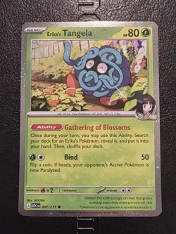 Pokemon TCG Erika's Tangela 007/217 Ascended Heros Cosmos Holo Promo NM - Image 1