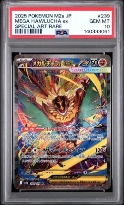 2025 POKEMON JPN M2A-MEGA DREAM EX SPECIAL ART RARE #239 MEGA HAWLUCHA EX PSA 10 - Image 1