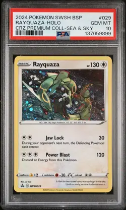 2024 POKEMON SWSH BLACK STAR PROMO #029 RAYQUAZA-HOLO PSA 10 - Image 1